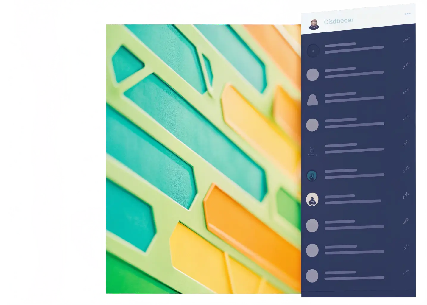 AI-chattgränssnitt med öppen sidopanel och meddelandelista