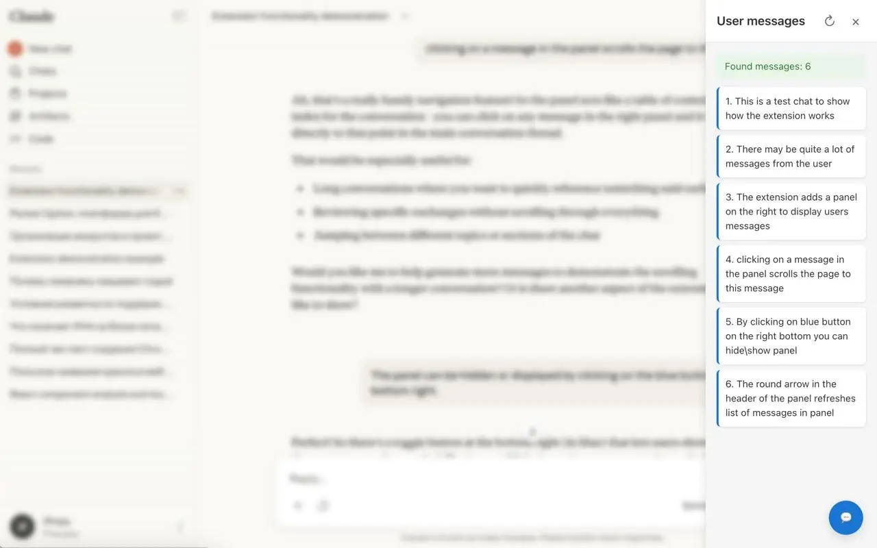 Skärmdump av AI Chat Toolkit-tillägget med chatt och sidopanel för navigering